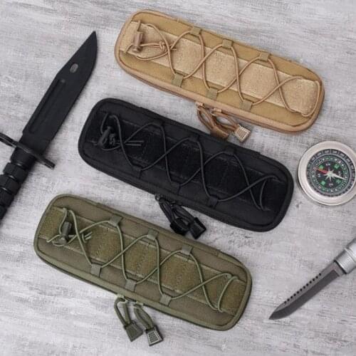 Tactical Molle Knife Pouch Nylon Folding Waist Bag EDC Tool Pouch Military Flashlight Holder Case Hiking Camping Knives Holster