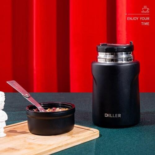 550ml Food Thermal Jar Vacuum Insulated Soup Thermos Containers Stainless Steel Lunch Box with Folding Spoon
