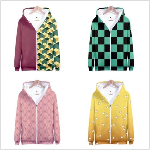 Anime Demon Slayer Kimetsu No Yaiba Tanjiro Kamado Hoodies men women Fashion Harajuku Hoodie Sweatshirt Oversized Jacket Clothes