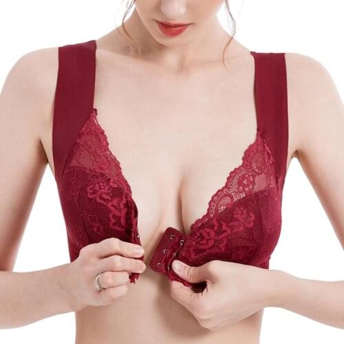 Thin Front Button Plus Size 8XL 9L Breast-feeding No Rims Soft Underwear Fashion Lace Brassiere Women Sexy Bras Ladys Vest