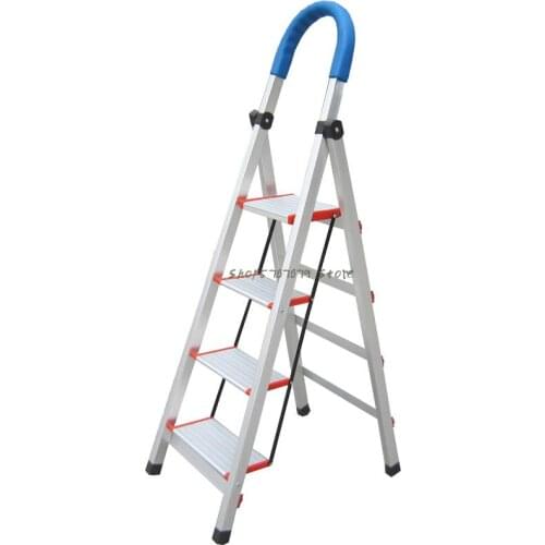 Thickened Aluminum Alloy Ladder Family Folding Ladder Four Steps Five Steps Six Steps Decoration Ladder Indoor Herringbone Ladde