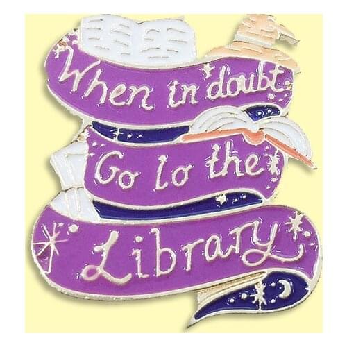When In Doubt, Go To The Library Enamel Pin Seeking Truth Book Badge Brooch Denim Clothes Backpack Fashion Jewelry Gift