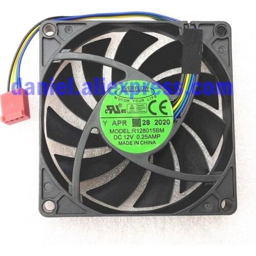 Original Everflow r128015bm 12V 0.25A 8015 8cm 4-wire adjustable speed double ball silent fan