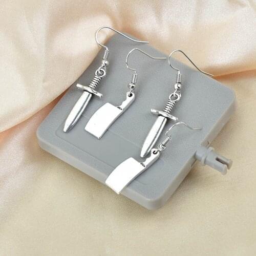 Vintage Knife Shape Dangle Drop Earrings For Women Girls Retro Cute Small Metal Jewelry Geometric Earings Bijoux Femme