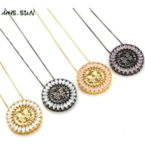 MHS.SUN 1PC Character Boys Design Necklaces With Cubic Zircon Pendant Jewely for Women Black Gold Chain Necklace Jewelry Choker
