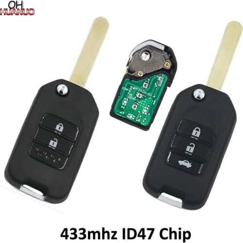 2 Button 3 Buttons Smart Remote Key Fob 433MHz with ID47 Electronic Chip for Honda New Accord Fit XRV CITY GREIZ the 9th