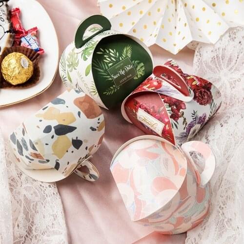 20 Pcs Candy Box Little Cake Paper Packaging Wedding Favors for Guests Baby Shower Birthday Party Decoration Supplies