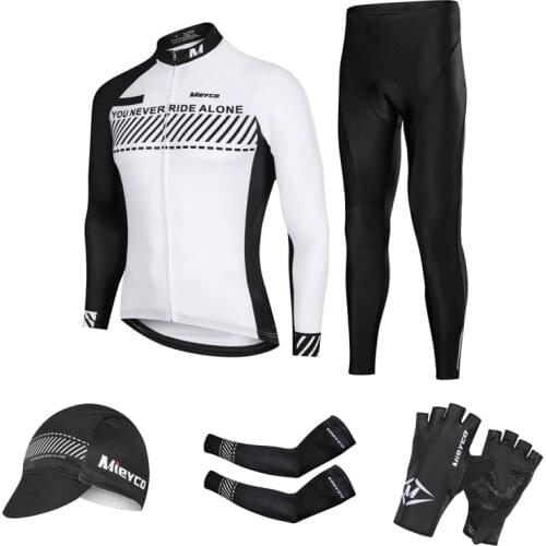 2021 White Cycling Jersey Suit BMX Team Long Shirts Bike Set MTB Jacket Bib Pants Maillot Bicycle Kit Roupa Ciclismo Masculino