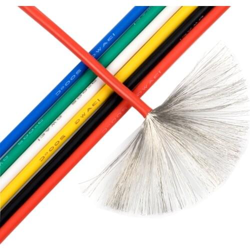 5 M/Lot silicone electronic wire UL3239-14/16/18/20/22/24/26/28/30#AWG 200 degrees Celsius high temperature soft wire