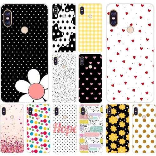 15AS Black and White Polka Dot Soft Silicone Tpu Cover phone Case for Xiaomi Redmi 5A 5 Plus 7 Note 5 5A 7 7A Pro