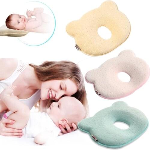 Infant Anti Roll Toddler Pillow Shape Toddler Sleeping Positioner Cushion Flat Head Protect Newborn Baby Bedding 2