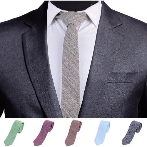 GUSLESON Solid Cotton Slim Tie Fashion New 6 cm Ties For Men Wedding Necktie Skinny Striped Corbatas party Gravatas Neck Tie