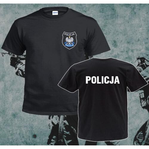 Hot Sale Fashion Inspired Poland Polish Police Policja BOA Anti Terrorist Pirotechnik Black T-Shirt Men Cotton Tees Shirt