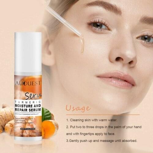 Hot Sale Organic Turmeric Anti-wrinkle Face Serum 50ML Collagen Brightening Moisture Repair Facial Serum Whitening Skin Care