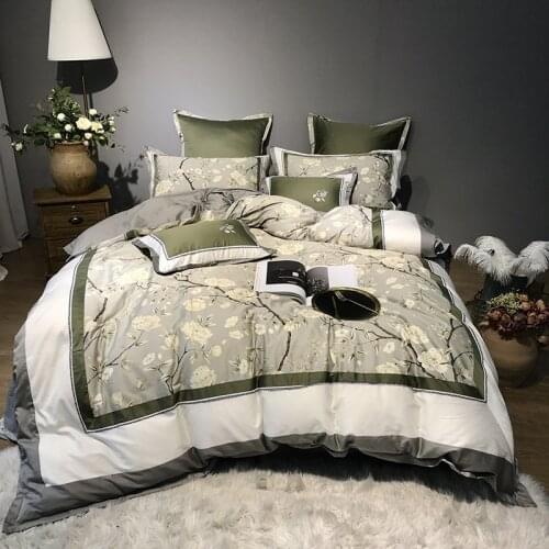 European-style Bedding Set 80 Pieces of Digital Printing Duvet Cover Four-piece Set of Double Cotton Embroidered Bedding