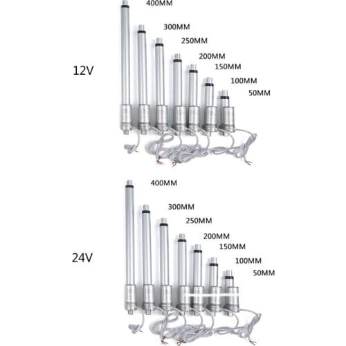 12V/24V DC Electric Linear Actuator Motor Controller 30mm/s 300N Stroke 50/100/150/200/300/350/400mm