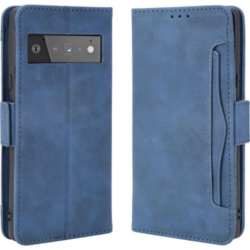 For Google Pixel 6 Pro Case Premium Leather Wallet Leather Flip Multi-card slot Cover For Google Pixel 6 Pixel6 Pro Case