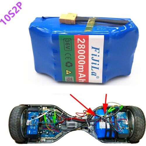 2021 10S2P 36V Battery Lithium L-ion Rechargeable Battery 4.4/6.8/28ah Battery Pack for Electric Self-suction Hoverboard Unic