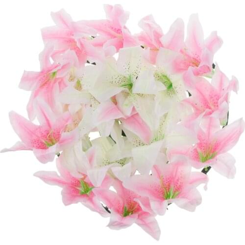 MagiDeal Artificial Lily Funeral Memorial Silk Flower Wreath Tomb Sweeping Cemetery Flower Wreath Decoraion -4 Colors