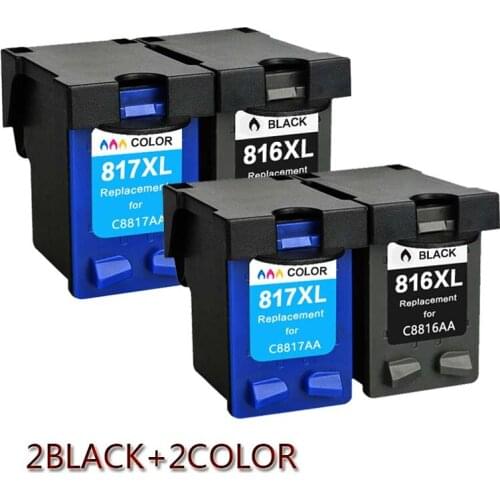 Compatible For HP 816XL HP817 XL Ink Cartridge 816XL 817XL For HP Deskjet D1468 D2360 D2368 D2468 3538 3558 3658 Printer