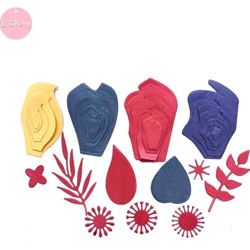 Flowers Leaves Metal Cutting Dies Scrapbooking Embossing Folders for Card Making Craft DIY Stencil Stamps and Slimline Dies Cut