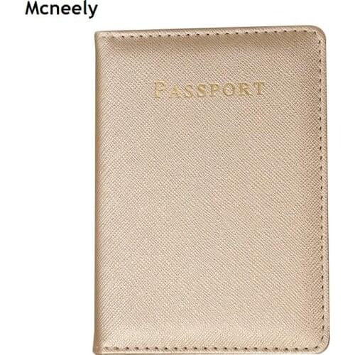 Mcneely Solid Passport Holder Multifunctional Soft PU Leather Passport Case Unisex Travel Cover for Passport Cover All countries