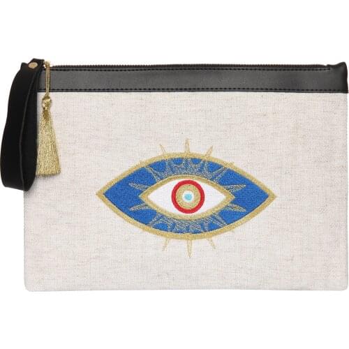 Fashion Womens Clutch Bag Trend Handbag Bags For Women Cotton Evil Eye With Ray High Quality Luxury Bag Women Day clutches Bag
