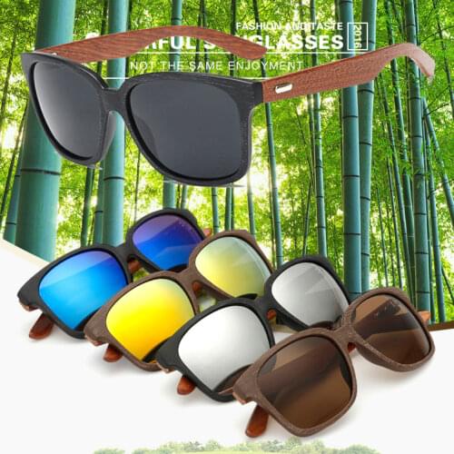 FOENIXSONG Men Sunglasses Women Brand Designer Unisex Wood Grain Black Frame Sun Glasses Vintage Gafas Oculos de Sol Masculino