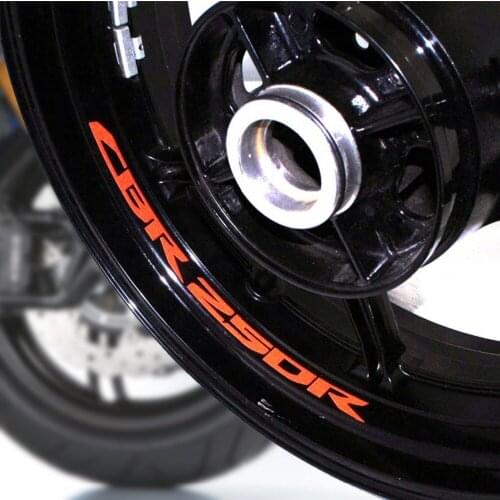 A set of 8pcs 8 X CUSTOM INNER RIM DECALS WHEEL Reflective STICKERS STRIPES For HONDA CBR250R CBR250 R CBR 250R
