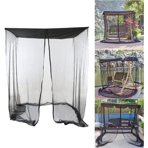 Outdoor Swing Net Cover Portable Polyester Mesh with Zipper Opening and Roof Waterproof Tent for Garden Courtyard B99
