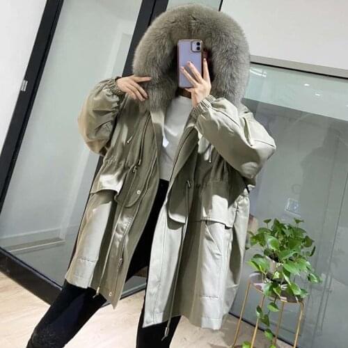 Winter size Plus coat women parka real fur clothes real fur jacket hooded with raccoon dog fur thick warm