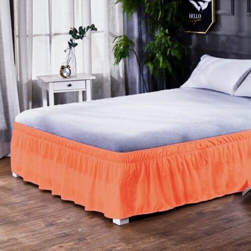 Pleated Bedding Skirt Without Surface Elastic Band for Bed Queen King Size Ruffled Bed Skirts