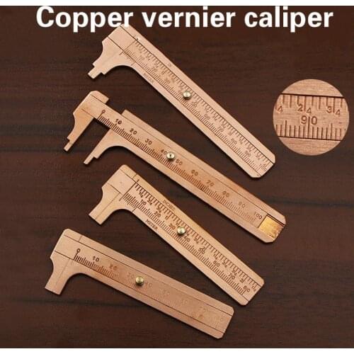 Portable MINI Measure Measurement Tool Antique copper ruler 0-80mm 0-100mm Brass Sliding Gauge Vernier Caliper digital tools