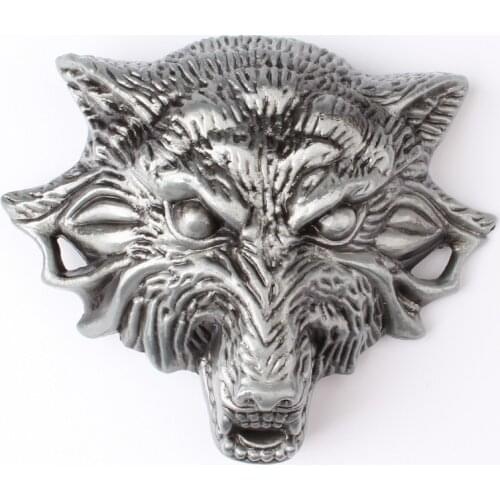 Wolf head Belt buckle Homemade handmade belt Components waistband DIY Accessories Cowboy Heavy metal rock