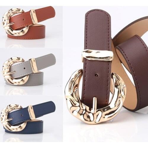 New Fashion PU Leather Women Belt Metal Pin Buckle Waist Straps Designer Lady Dress Trouser All-match Decoration Waistband