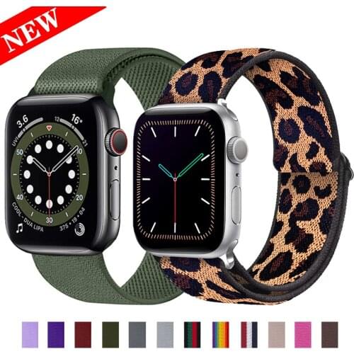 Loop strap for apple watch band 40mm 38mm 44mm 42mm Stretchy iWatch apple watch series 6/5/4/3/2/1 Double-Layer Stretch belt