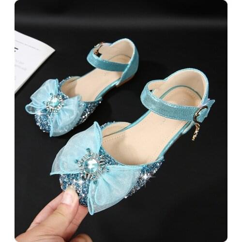 Summer Children Sandals for Girls PU Leather bowtie Princess Shoes Closed Toe Toddler Kids Girls Sandals dress shoe
