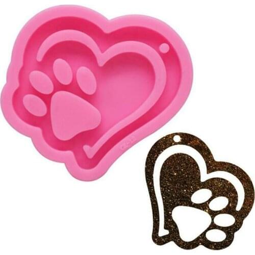 Crystal Epoxy Resin Silicone Mold For Keychains DIY Love Heart Keychain Casting Mould Keyring Pendant