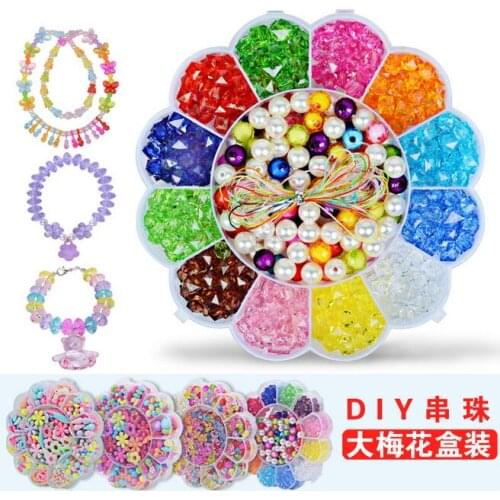 Mixed 450PCS Loose Acrylic Beads for Kid Girls Necklace&Bracelet DIY Beads Building Kit Educational Developmental Toys