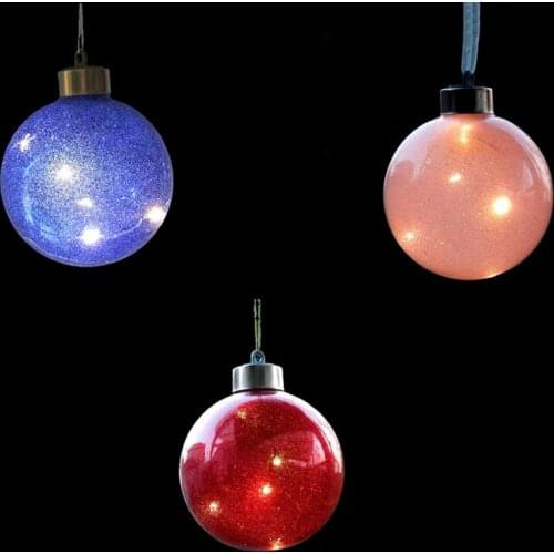 Diameter=8cm Different Color Glass Globe Lighting Christmas Day Home Decoration Red Pink Blue Hanging Ball Festival Prop