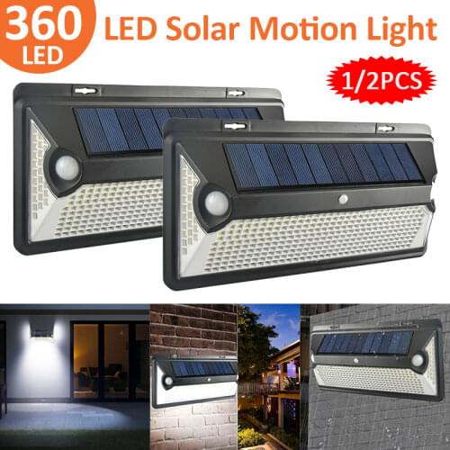 Waterproof Street Exterior Wall Lamp LED Solar Light Sunlight PIR Motion Sensor Solar Panel Wall Lamp Decorative Light