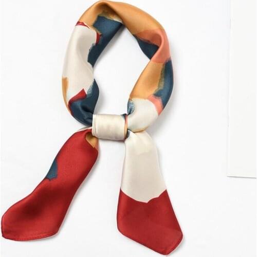 Yishine 70*70cm 2021 New Women Charming Scarf Silk Hijabs Neck Kerchief Head Hijabs Tie Band Ribbon Foulard Scarves