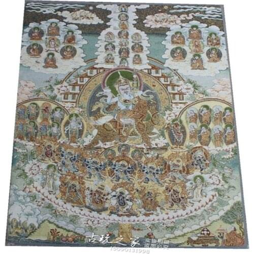 36 inch Tibet Silk embroidery gold silk embroidery,Nepal,Ten Thousand Buddhas Buddha statue Thangka Paintings Mural