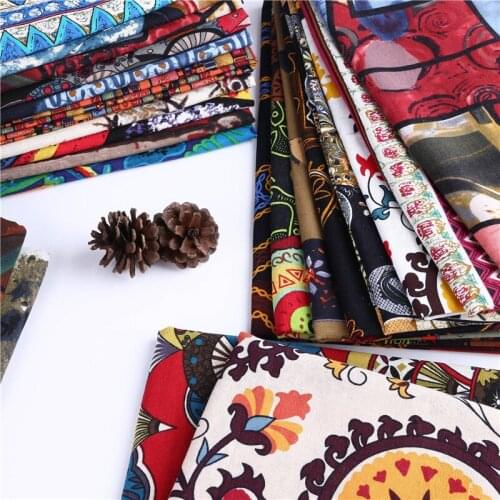 100*148cm Retro Ethnic Style Cotton Linen Fabric Africa Bohemia Mysterious Tribal Pattern Fabric For Diy Sofa Tablecloth Apparel