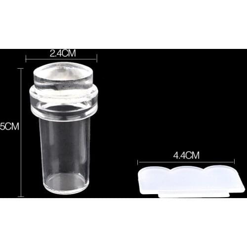 2.4cm New Design Pure Clear Jelly Silicone Nail Art Stamper Scraper Transparent Nail Stamp Stamping Tool