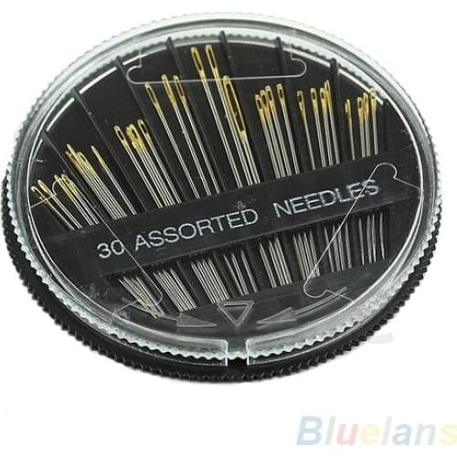 30Pcs Assorted Hand Sewing Needles Quilt Embroidery Mending Craft Sew Case