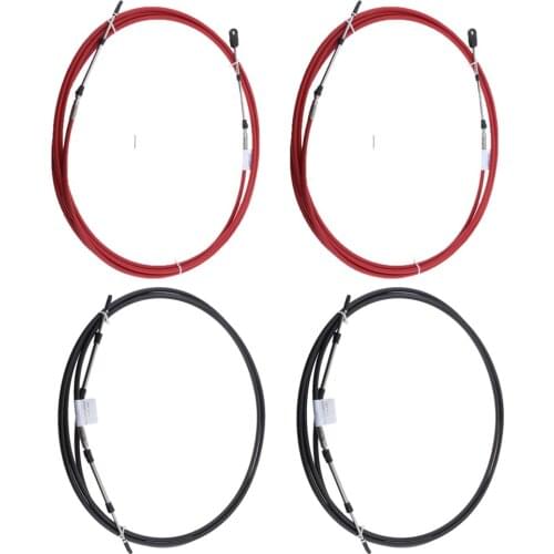 4PCS Boat Throttle Cable, Universal 16FT Marine Control Lever Shift Cable Great for Yamaha Outboard Red/Black