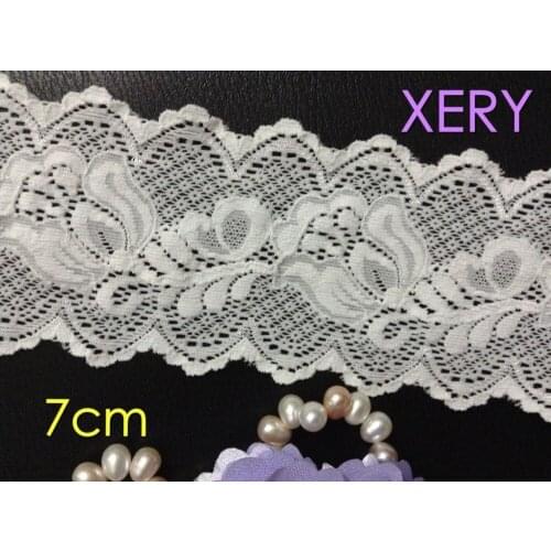 7cm New arrival Fashion Elastic flower Lace,beautiful elastic jacquard lace trimming,XERY14229