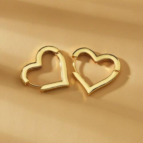 8 Pairs Heart shape gold Hoop earrings love Earrings womens simple fashion hollow love earrings jewelry