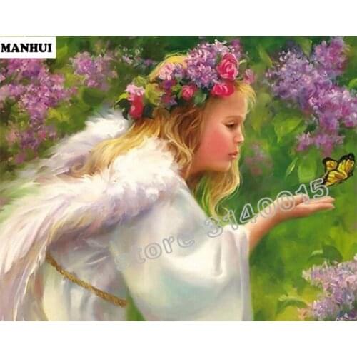 Diy Diamond painting Little angel butterfly 3D square drill Diamond mosaic pasted full cross stitch Crafts Needlework BEF020